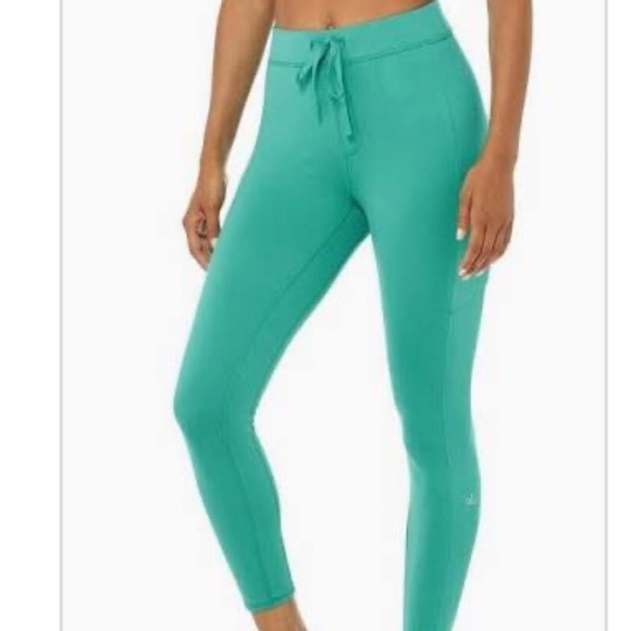 ALO Yoga High Waist Checkpoint Legging Ocean Teal Sz S - Picture 2 of 10